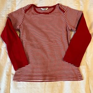 Baby Boden Red Striped Long Sleeve Top